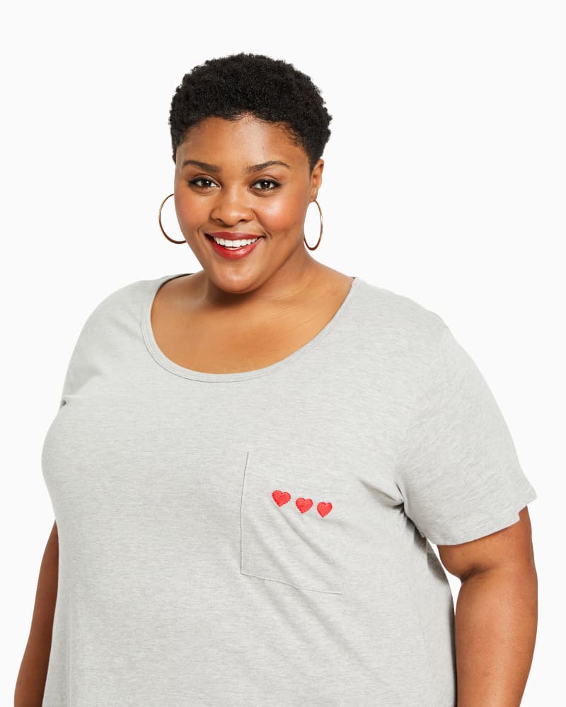 Front of plus size Sadie Embroidered Pocket Tee by Molly&Isadora | Dia&Co | dia_product_style_image_id:117786